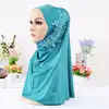 Ready for Ramadan new design cotton hijab with flower easy to wear one piece