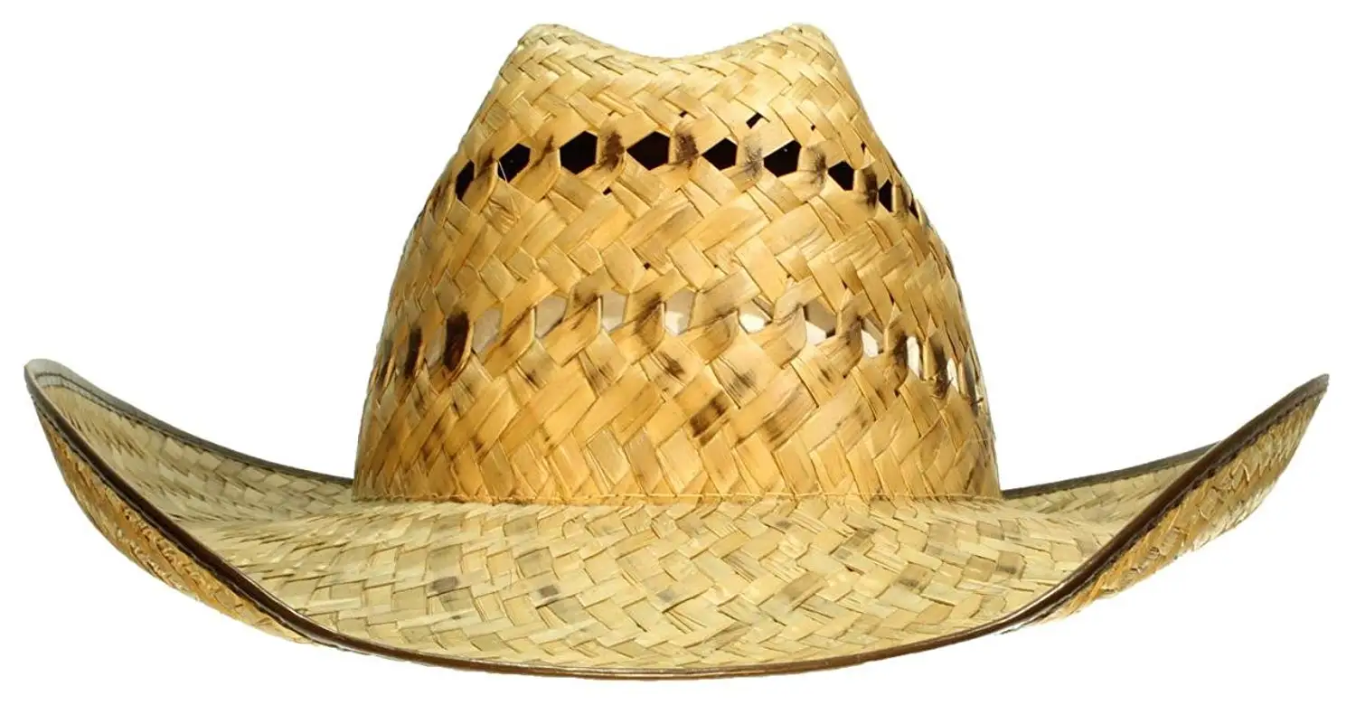 Tropic Hats Womens Cowgirl Straw Cap W//Pink Lined Brim /& Elastic Band