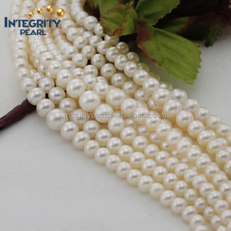 

new simple design 3-9mm Graduated white round AAA grade freshwater pearl strand