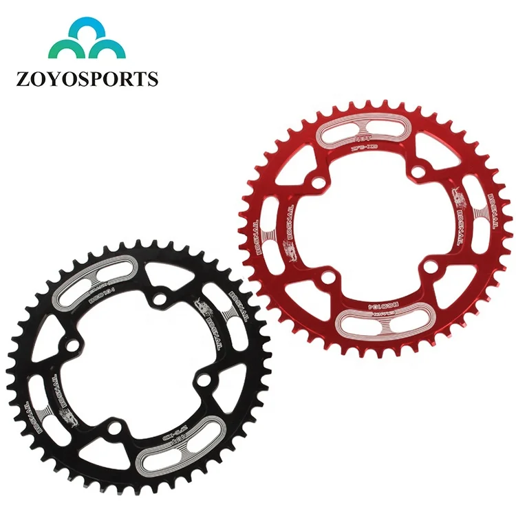 

ZOYOSPORTS Ultralight 104BCD 44/46/48/50/52T A7075 Alloy MTB Bike Narrow Wide Chain Ring Round Bicycle Chainwheel, Black,red