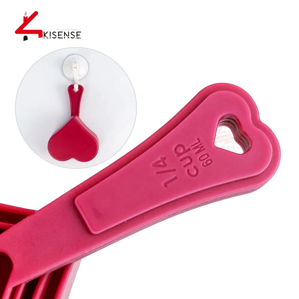 
4-Piece set heart-shaped Plastic measuring cups/baking measuring tools 
