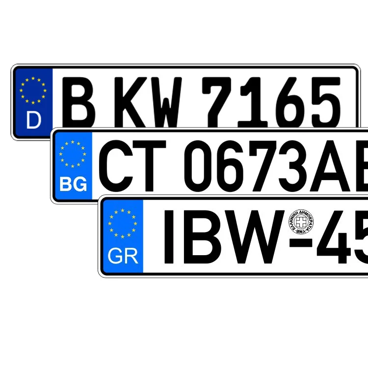 
Factory custom design rectangular aluminum car number plate 