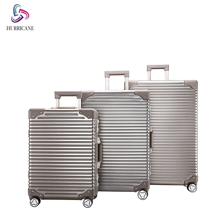 

custom high quality Black 3 Pcs Set Business Aluminum 24 Inch Case Luggage Bag for man, Customized
