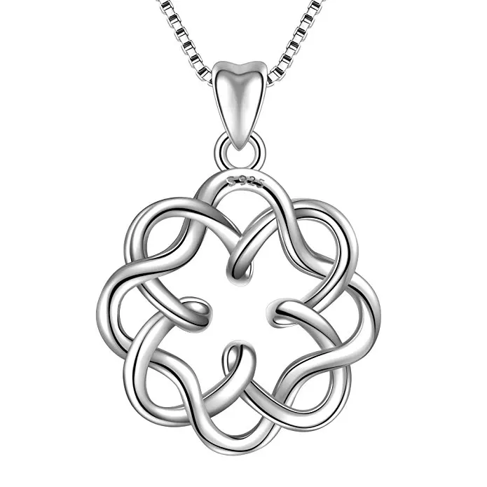 

925 Sterling Silver Irish Infinity Endless Love Celtic Knot Vintage knot necklace, Picture