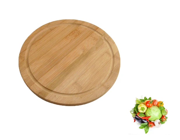 

ROUND FOOTED CHEESE SUSHI SERVING BAMBOO CUTTING BOARD