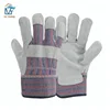 Mens Cheap Protective Construction Cow Split Leather Gloves for Work