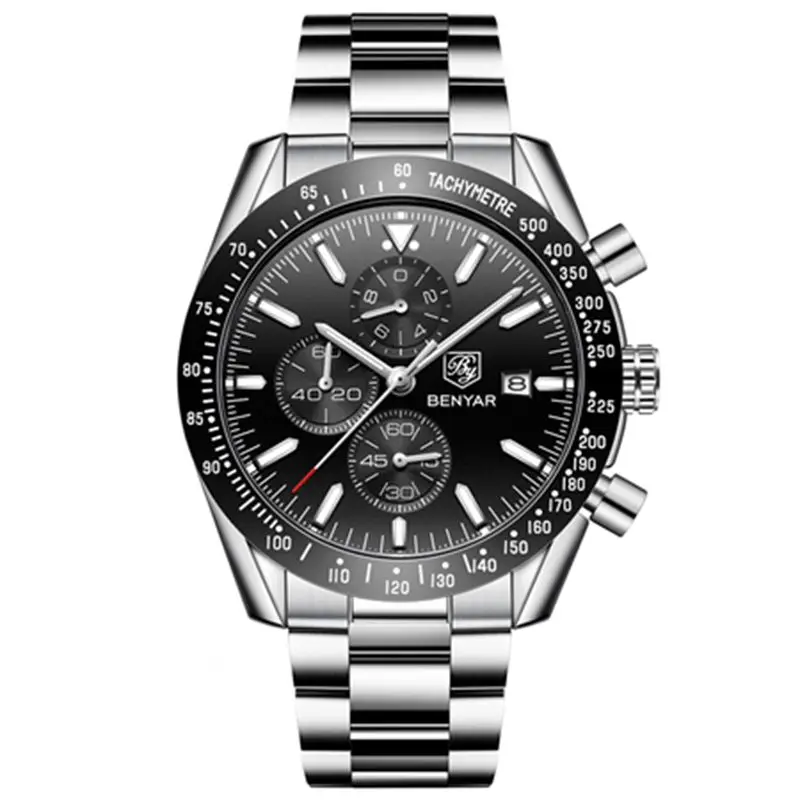 

Relogio Masculino BENYAR 5140 Watches Mens Top Luxury Brand Chronograph Sport Man Watch Military LeatherQuartz Wristwatch