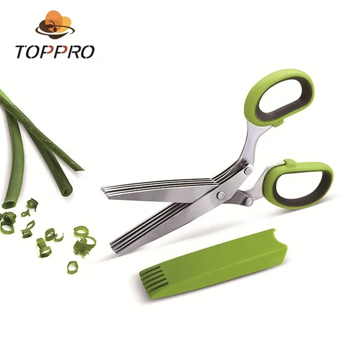 
TOPPRO Kitchen shear 5 blades herb scissors 