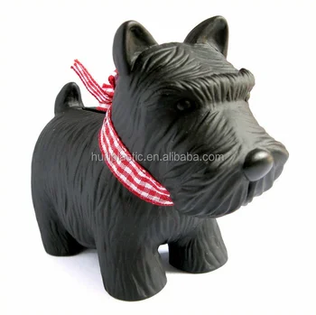 Custom Design Black Mini Black Dog Plastic Coin Bank,Customized Black