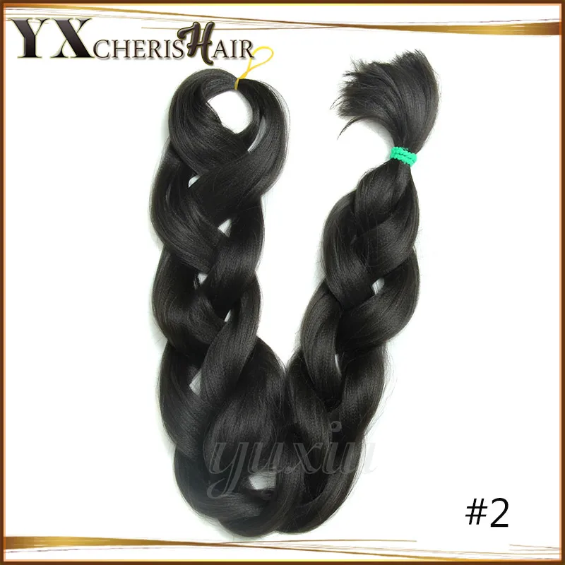 

Braiding Hair For Box Braids 45'' 165g Synthetic Ombre Crochet Hair Crochet Jumbo Braid Black, 13 colors avaiable