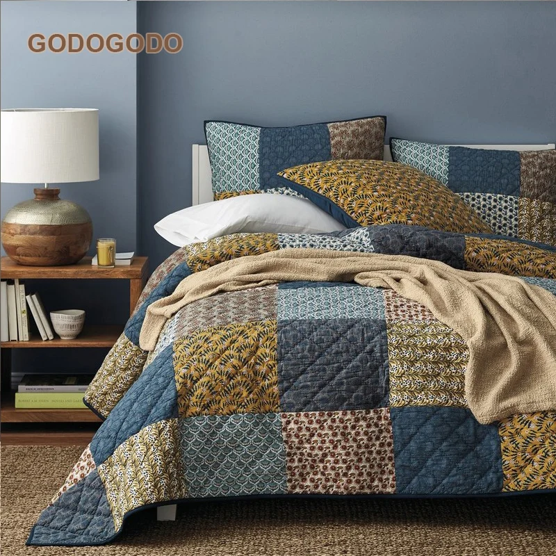 Hot Sale Elegant Cotton Luxury Bedspreads Patchwork Quilts Vintage