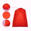 Red Color Christmas Non woven Drawstring Cinch Sack Totes