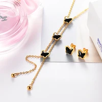 

BAOYAN Gold/Silver Stainless Steel Butterfly Jewelry Set For Women