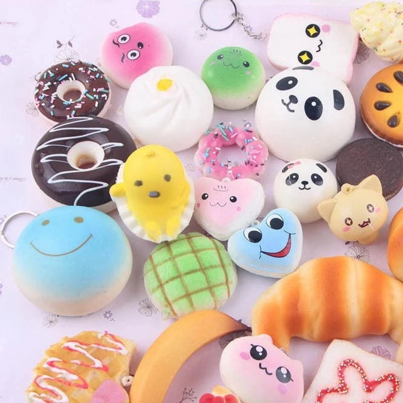 

Random DIY Funny Squishy Slow Rising Jumbo Squeeze Toast Cake Bread Panda ice Cream Phone Straps Toy Decoration