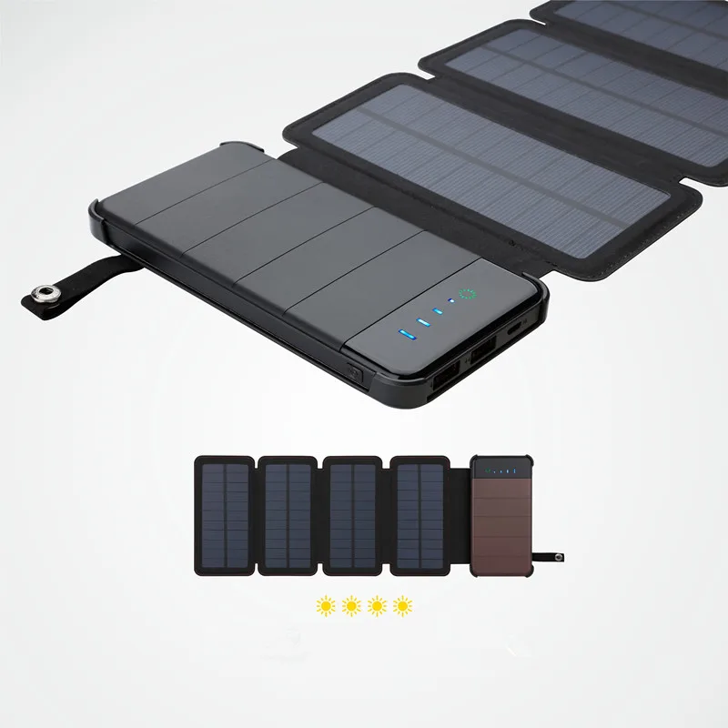

Foldable LED solar power bank portable 10000mah demountable high quality, N/a