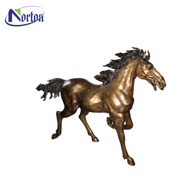 Decoration Usage Metal Copper Horse Statue Custom Antique Jumping Brass