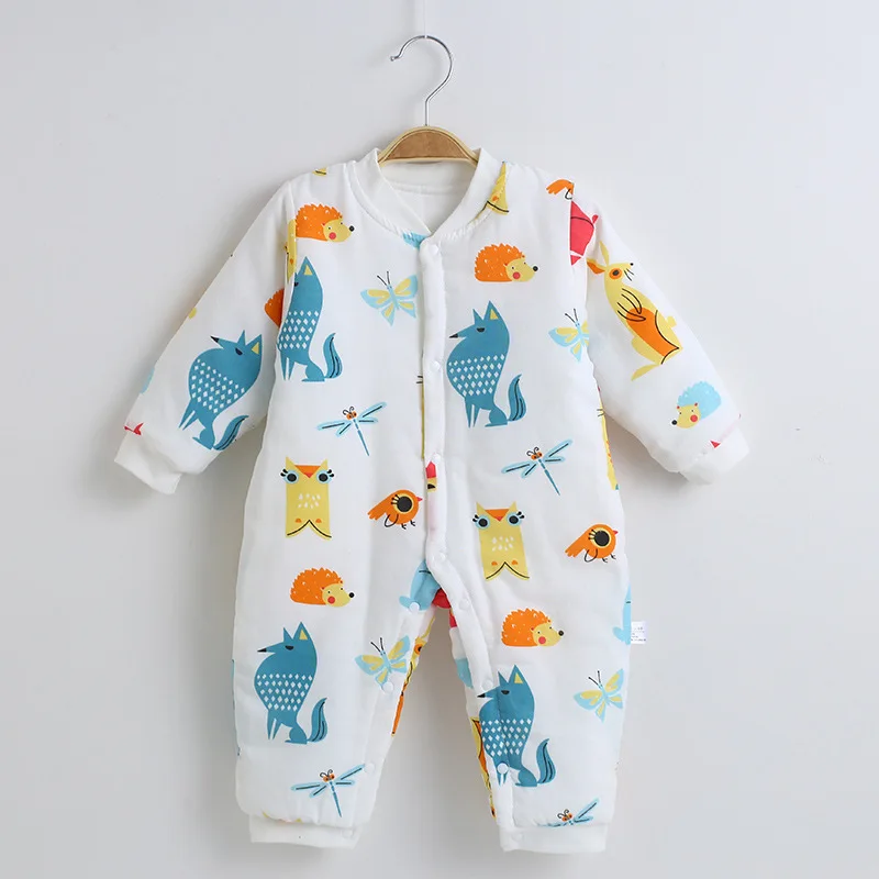 

Cute Design Cotton Romper Baby Clothes, White-black stripe