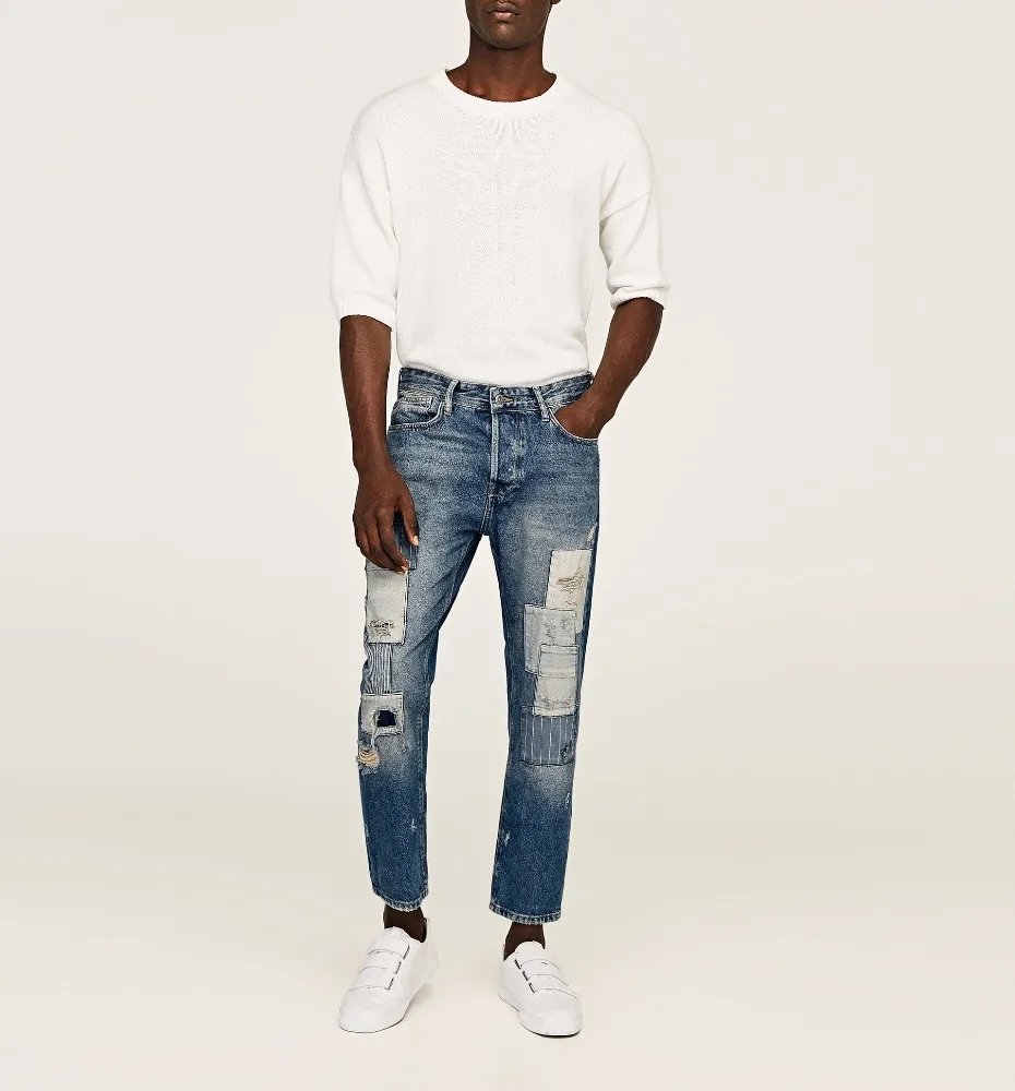 Classic Stretch Mens Knee Patch Jeans - Buy Knee Patch Jeans ...