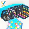 Non Toxic Eco Friendly Art Supplier Hexagonal Shape Color Box Children Back To School Stationery Set Gift Set