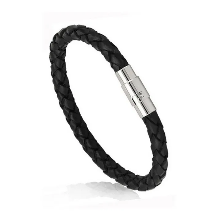 

Europe And America Creative Magnetic Men Leather Rope Woven Bracelet Couple Bracelets Bangle, Picture