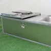 Stainless steel tailgate kitchen with 2 drawers & stainless steel sink for camper trailer