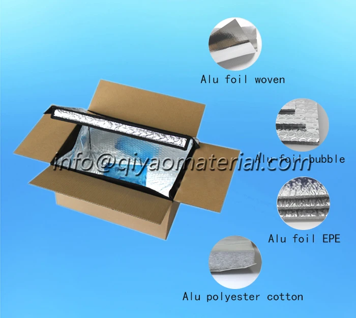 Eco Friendly Frozen Food Aluminum Foil Foam Bubble Insulated Cooler