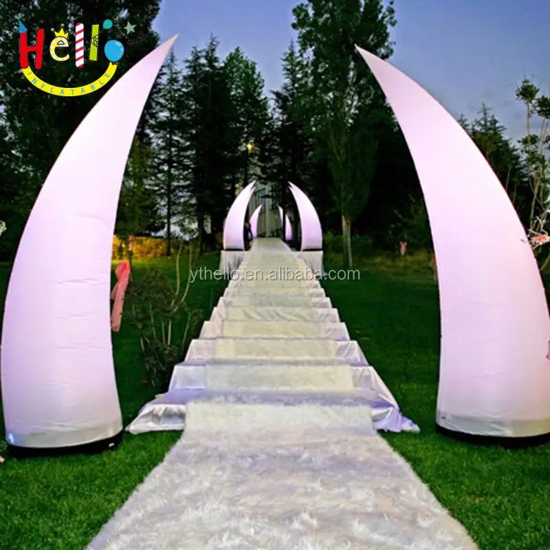 Newest design event wedding decorations inflatable tusk with led light inflatable