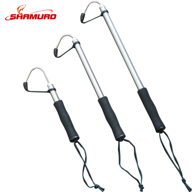 

New product Aluminum Telescopic Fishing Gaff Hook in Stainless Steel Hook, Silver