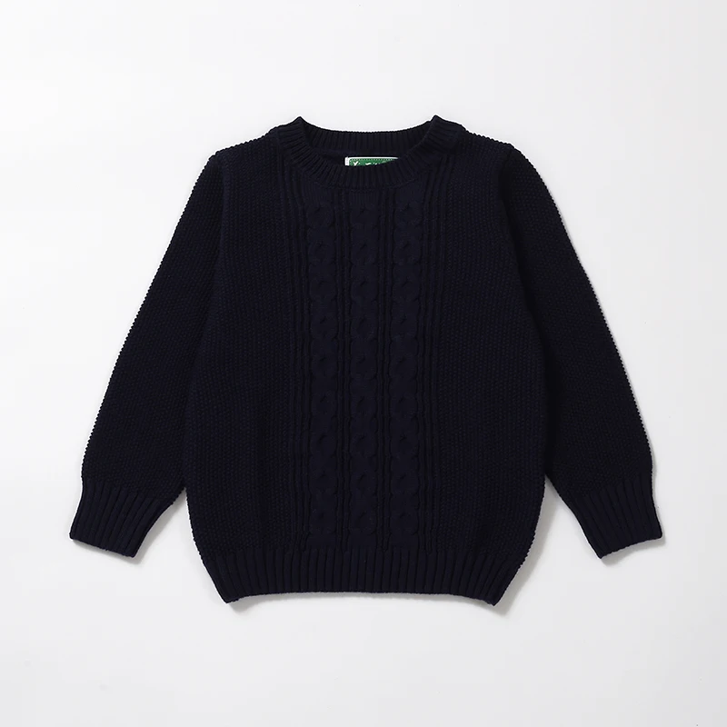 

High quality custom cotton kids winter knitted sweater with shirt collar