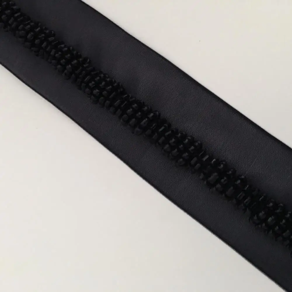 New Arrival Sexy Black Nylon Mesh Beaded Lace Trim for Garment