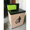 Black stone wood trash can outer covering for logistic cleaning