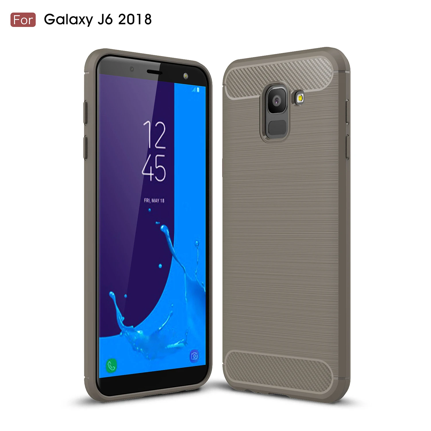 Hot Sell Carbon Fiber Tpu case for Samsung Galaxy J6 2018 Soft CF Cover