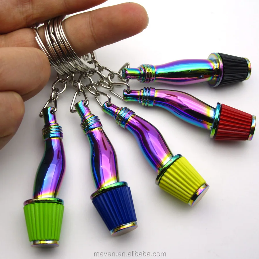 

5 Colors JDM Car Engine intakeI manifold pipe air filter strainer Keychain inlet filter keyring