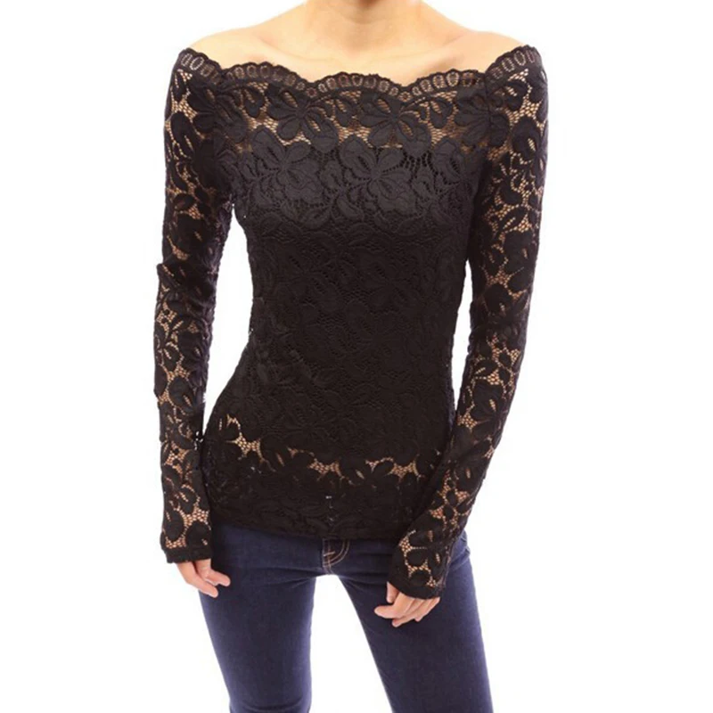 Yoins sexy lace tops for women cold shoulder long sleeves casual fashion elegant