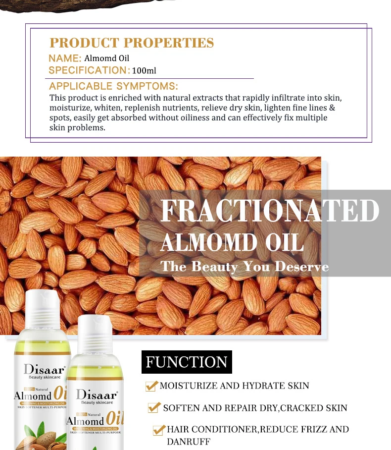 Disaar Skin Care Relaxing Natural Moisturizing Whitening Almond Body