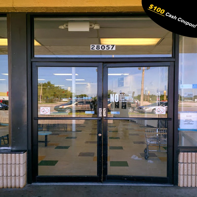 Aluminum Commercial Entry Glass Double Swing Door Designs