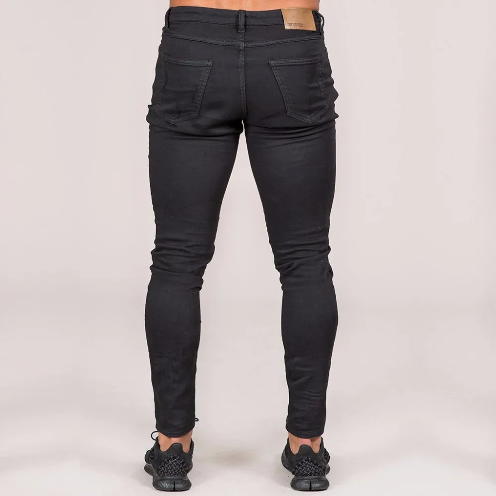 black damaged jeans