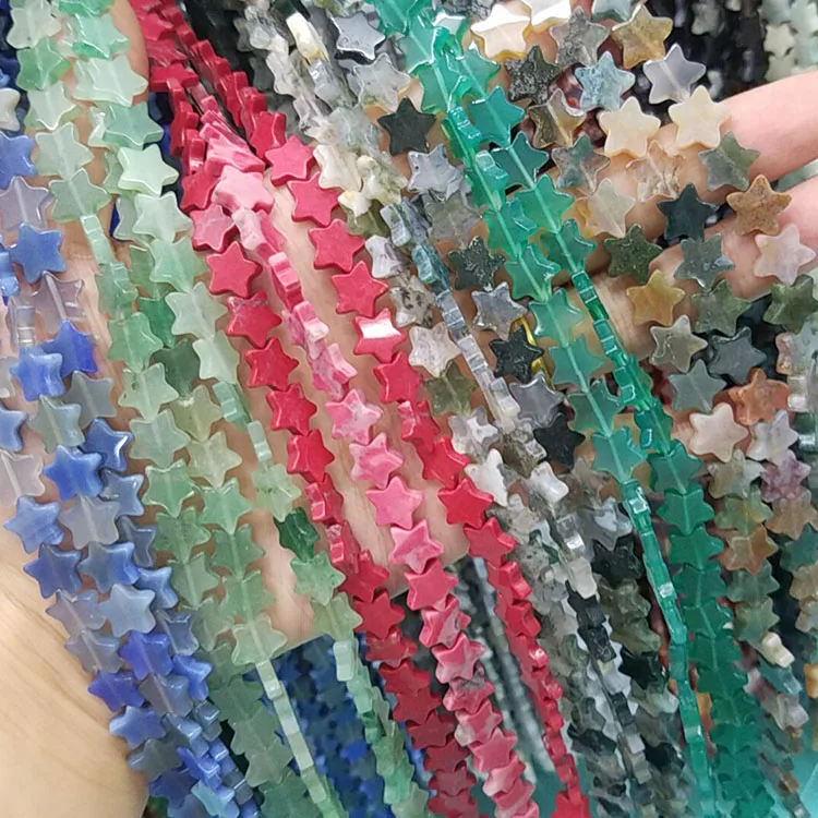 

SB6678 Natural stone star beads,gemstone five-pointed star beads,semiprecious stone star shaped beads