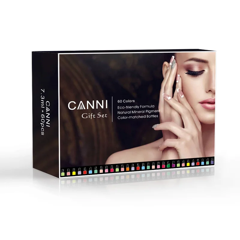 

CANNI gel polish kit 2019 new salon hot sale full set /basecoat/no clean topcoat 18ml high quality nail uv gel polish 60*7.3ml, 60 colors*7.3ml