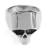 Factory Custom halloween punk retro Stainless Steel Alien pilot skeleton titanium skull finger ring for women