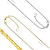 10k Solid Yellow & White Gold 0.85mm To 1.0mm Adjustable Box Chain