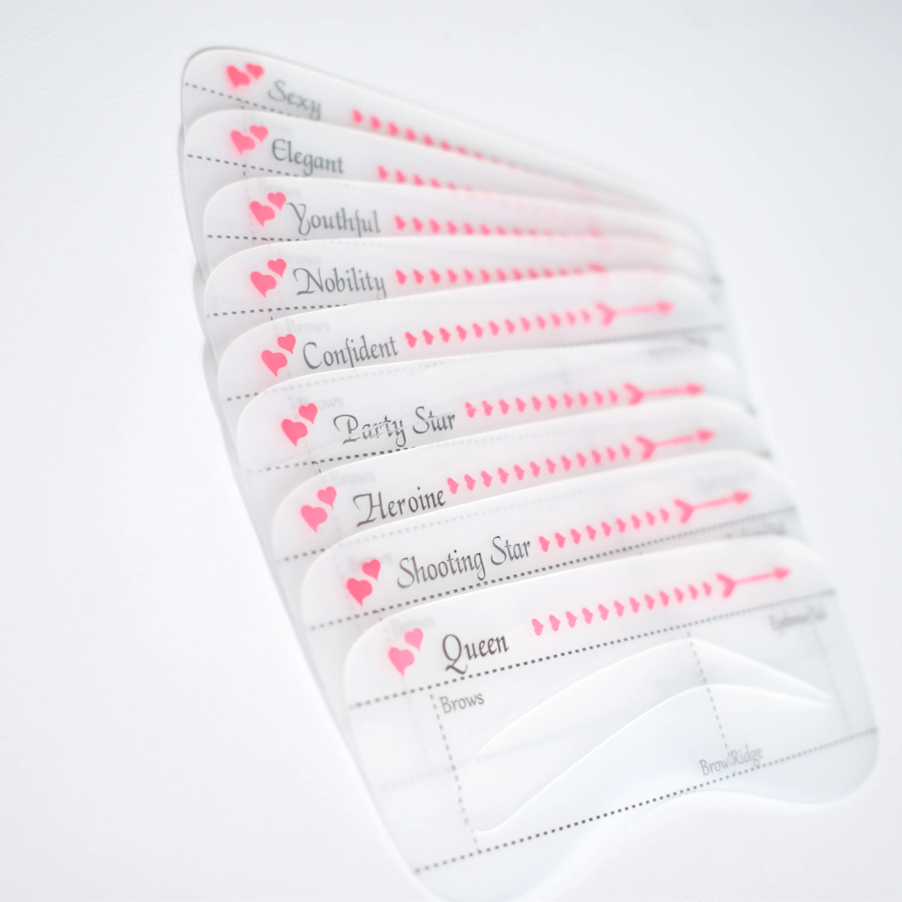 
Small MOQ drawing Eye brow kit wholesale eyebrow 10 shapes stencils high quality hollow eyebrow card beauty makeup tool 