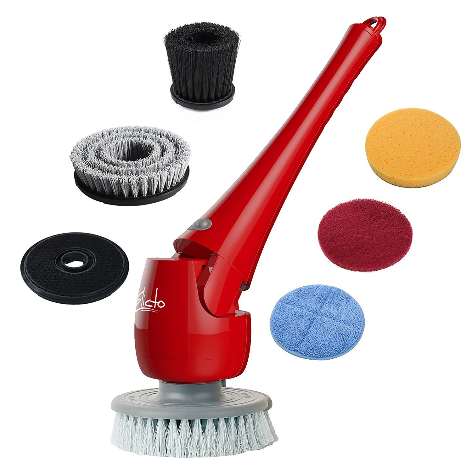 ELICTO ES-100 Electric Scrubber- Cordless Bathroom Scrubber- Multi-Purpose Head Power Scrubber for All Surfaces- Electric Spin Scrubber Patent Design- Cordless Scrubber with 5 Replaceable Heads