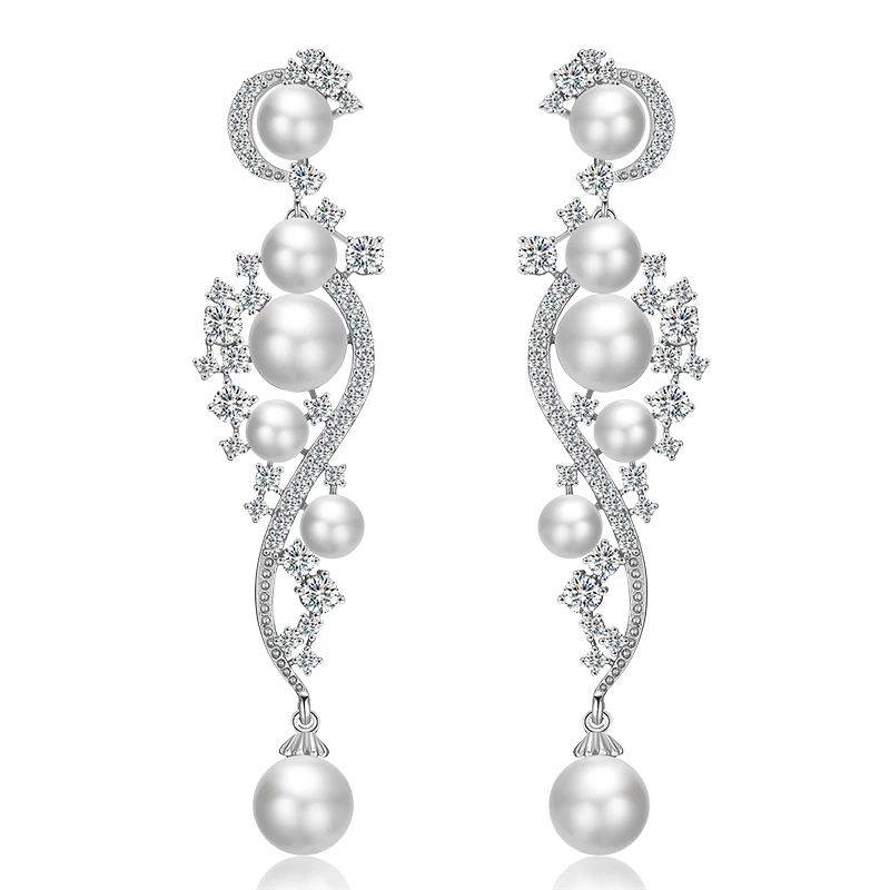 

RAKOL E2272 luxury earrings for bridal wedding favors gifts water pearl drop earrings