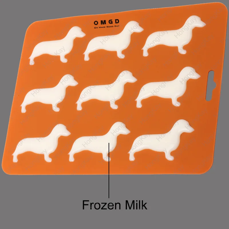 

Silicone Chocolate Mold tray Dachshund Dog Shaped with BPA Free, Coral gold