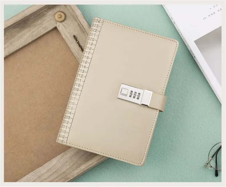 Combination Code Lock Leather Cover Diary Notebook With Code Lock Buy