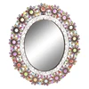Living Room Metal Multiful Beads Wall Decoration Embossed Border Accent Bathroom Mirror