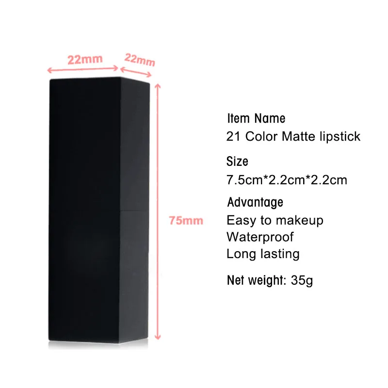 lipstick private label vegan lipstick 21 colors matte lipstick private label