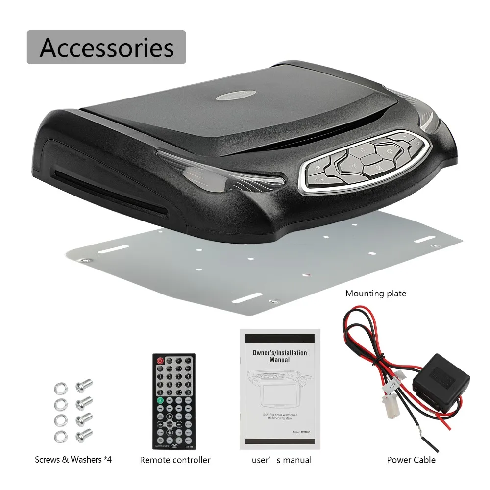 Roof Mounted 10.1 Inch Universal Car Lcd Dvd Cd Player Support Usb Sd