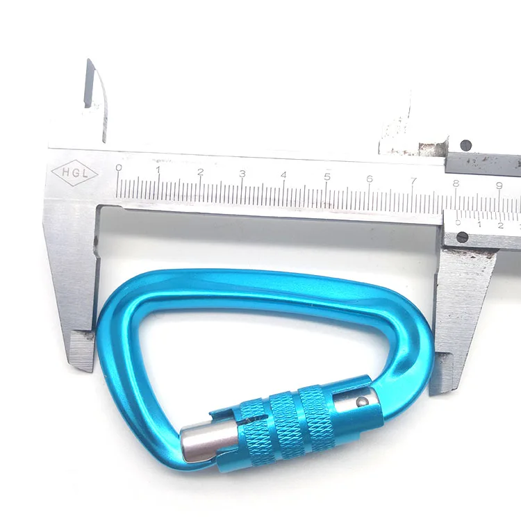 Snap Hooks Wholesale Carabiner 12kn Aluminum D Type Buckle Hanging Auto Locking Carabiner Screw Hammock